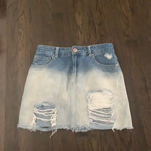 Forever 21 Distressed Jean Skirt